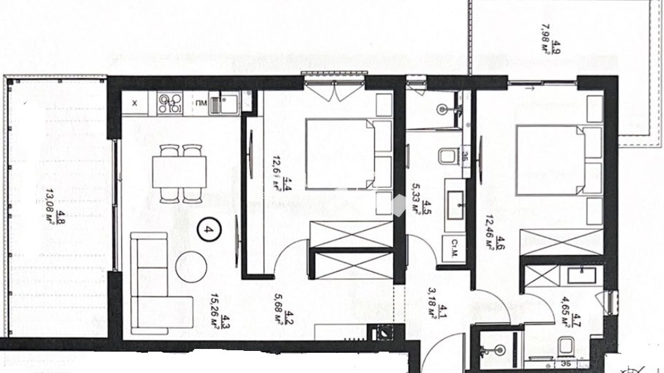 Istrien, Medulin, Wohnung im ersten Stock 80,23 m2, Meerblick, NEU!!, #Verkauf