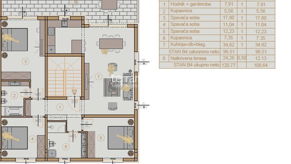 Istria, Pula, Šijana, apartment 126.74m2, 3 bedrooms + living room, II. floor, garage, NEW!!! #sale