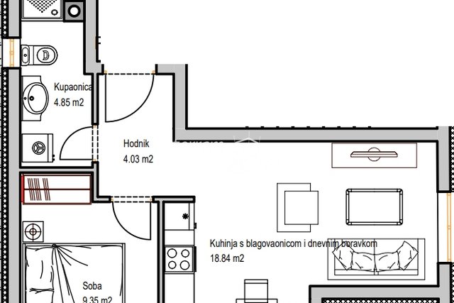 Istrien, Pula, Zentrum, Wohnung  39,18m2, Neubau #zu verkaufen