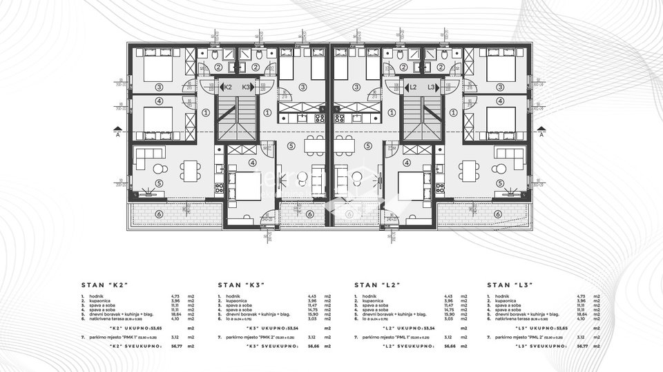 Istria, Pula, Štinjan, apartment 56.66m2, 2 bedrooms, 1st floor, parking, NEW!! #sale