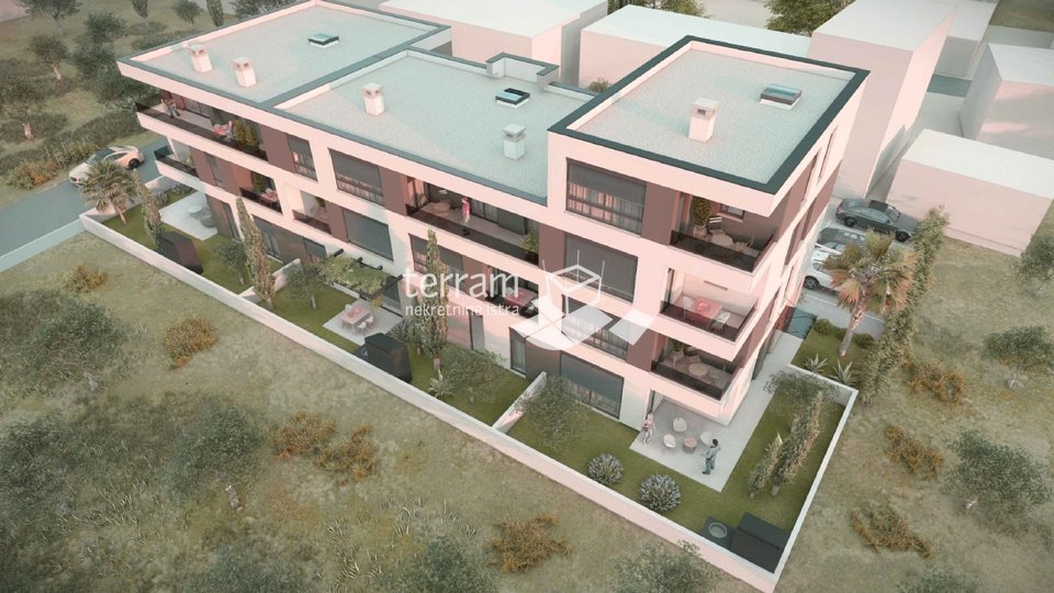 Istria, Pula, Štinjan, apartment 74.78m2, 2 bedrooms, ground floor, garden, NEW!! #sale