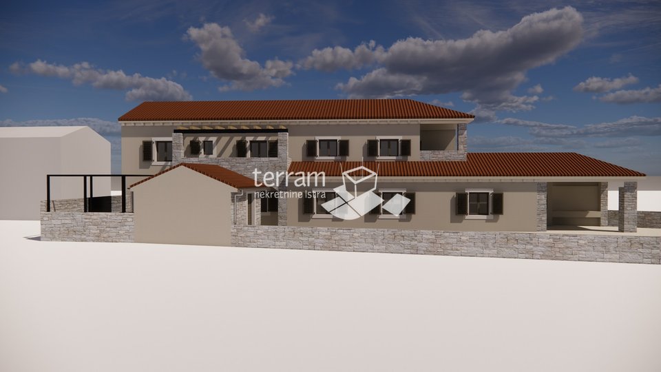 Istra, Kanfanar, kuća 159m2, okućnica 759m2, građevinska dozvola za renovaciju   #prodaja
