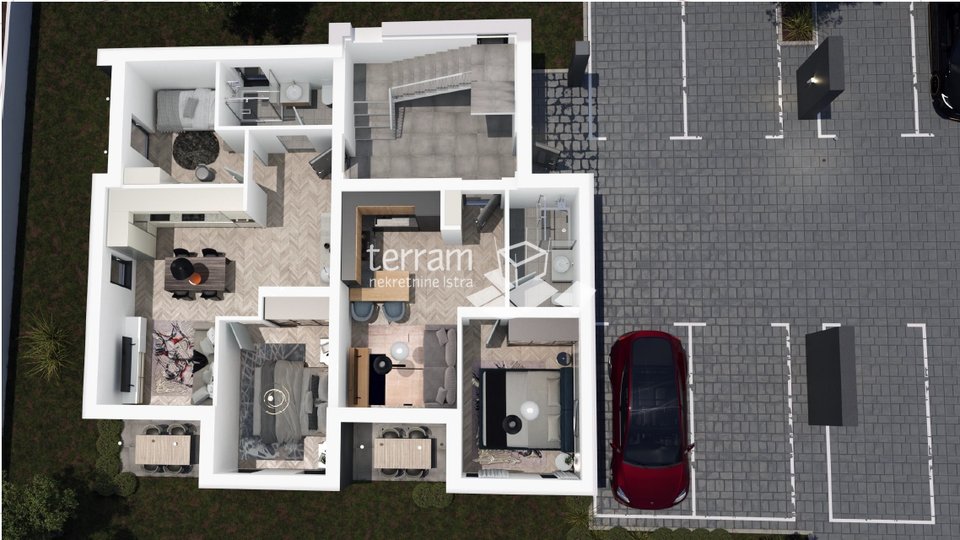 Istra, Pula, okolica, stan u prizemlju 67.08m2, 2SS+DB, vrt, parking, namješteno, NOVO!! #prodaja
