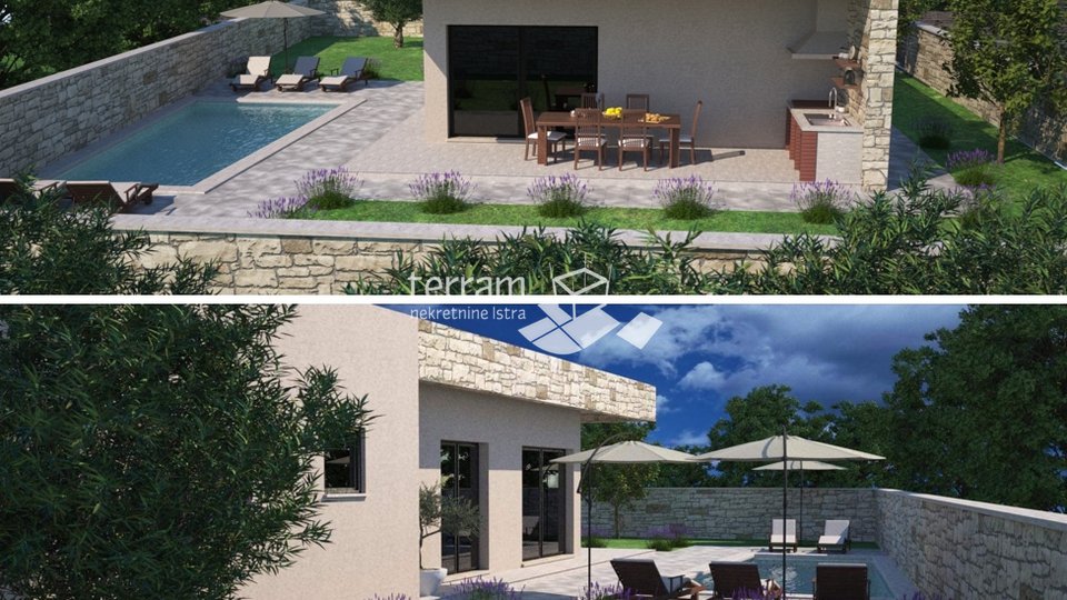 Istria, Svetvinčenat, Juršići, house 92m2 with swimming pool, garden 400m2 NEW #sale