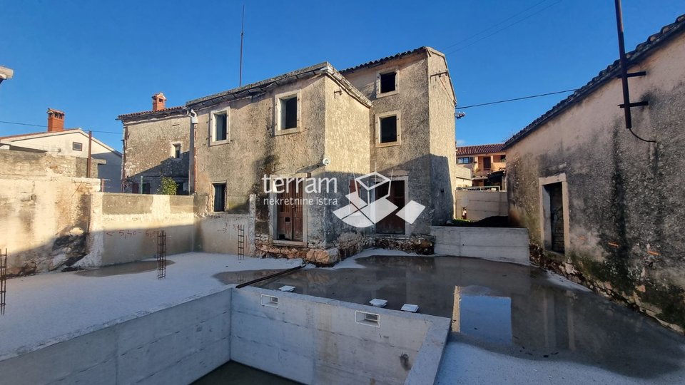 Istria, Žminj, stone house 120m2 + auxiliary building 80m2, garden 500m2 with swimming pool, renovation started!!, #sale