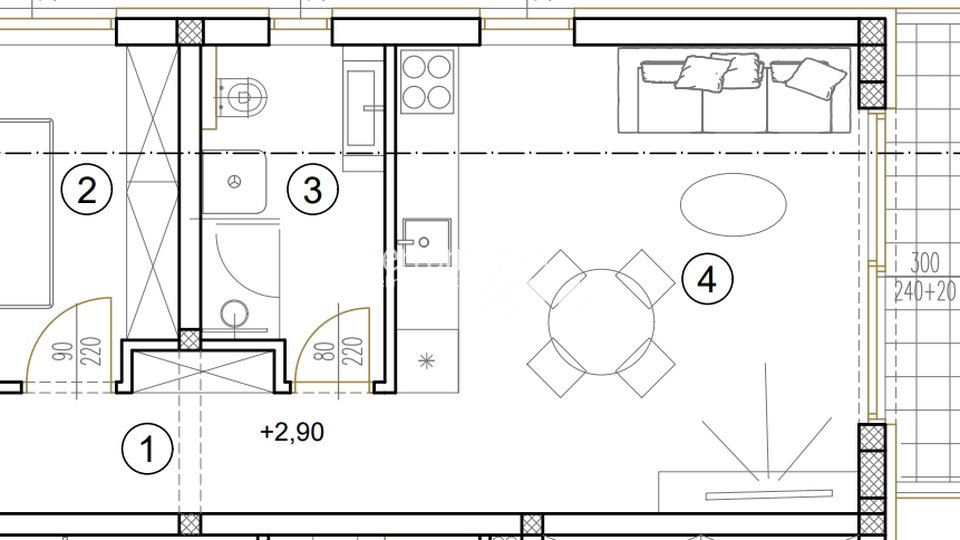 Istrien, Medulin, Wohnung im ersten Stock 50,86 m2, 1 Schlafzimmer + Wohnzimmer, nahe dem Meer!! NEU!! #Verkauf