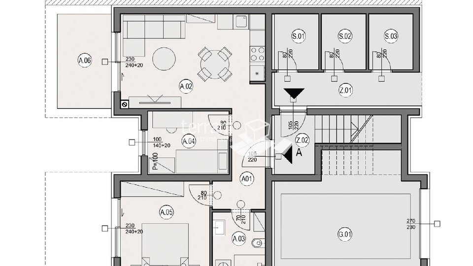 Istrien, Pula, Valdebek, Erdgeschoss 58,81 m2, 2SS+DB, Garten 74m2 NEU #Verkauf