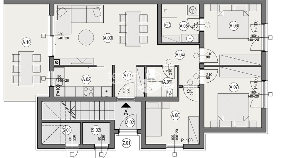 Istrien, Pula, Valdebek, Erdgeschoss 89,29 m2, 3SS+DB, Garten 145m2 NEU #Verkauf