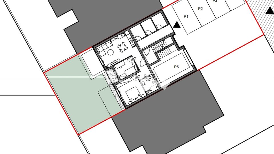 Istria, Pula, Valdebek, first floor 59,16 m2, 2 bedroom + living room, NEW #sale