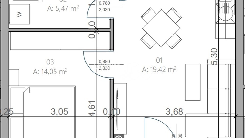 Istra, Pula, Monvidal, stan 50,07m2, 1SS+DB, NOVO  #prodaja