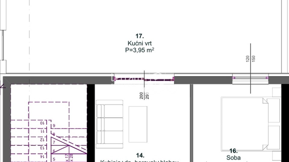 Istrien, Medulin, Erdgeschoss 41,18 m2, 1SS+DB, Garten 39 m2, 400 Meter vom Meer entfernt #Verkauf