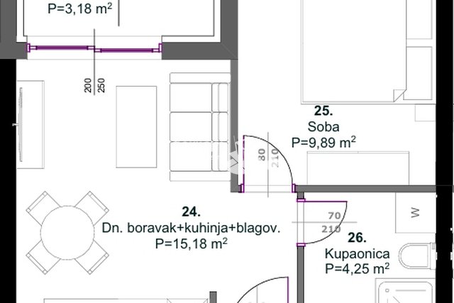 Istra, Medulin, prvi kat 35,62m2, 1SS+DB, 400 metara od mora, NOVO  #prodaja