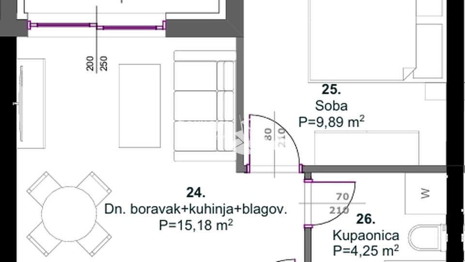 Istrien, Medulin, erster Stock 35,62 m2, 1SS+DB, 400 Meter vom Meer entfernt, NEUER #Verkauf