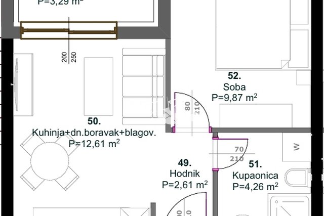 Istra, Medulin, drugi kat 35,76m2, 1SS+DB, 400 metara od mora, NOVO  #prodaja