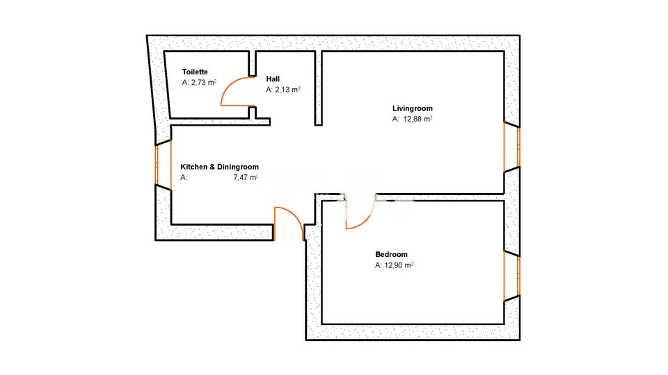 Istrien, Pula, Zentrum, Wohnung 38,11m2, Erster Stock, 1BR+DB # zu verkaufen