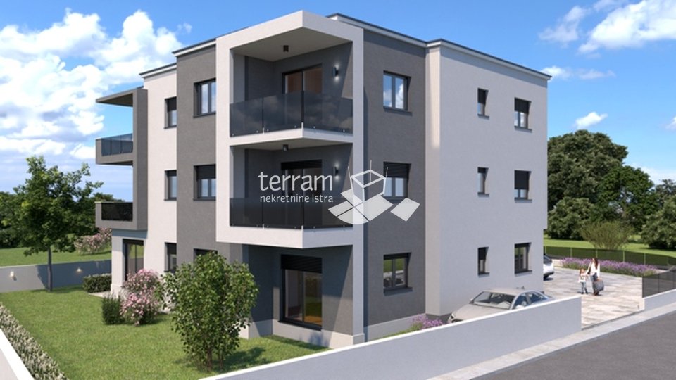 Istria, Pula, Valdebek, ground floor apartment, 59m2, 2 bedrooms, parking, garden, NEW !!!