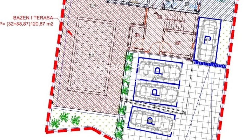 Istra,Pula kuća 385m2, sa 4 stana i bazenom, novo! ROH BAU