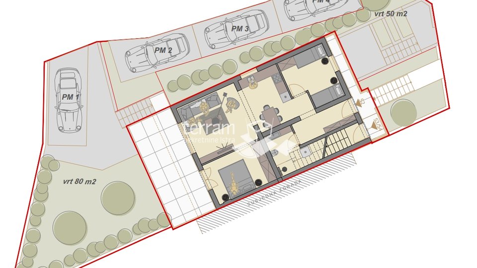Istrien, Fazana Wohnung mit zwei Schlafzimmern im Erdgeschoss 83,56 m2 mit einem Garten von 80 m2