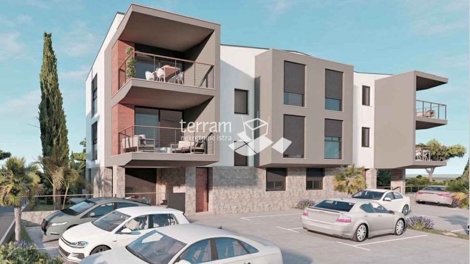 Istria, Medulin two bedroom apartment 79.80 m2 with a garden of 71 m2 and sea view