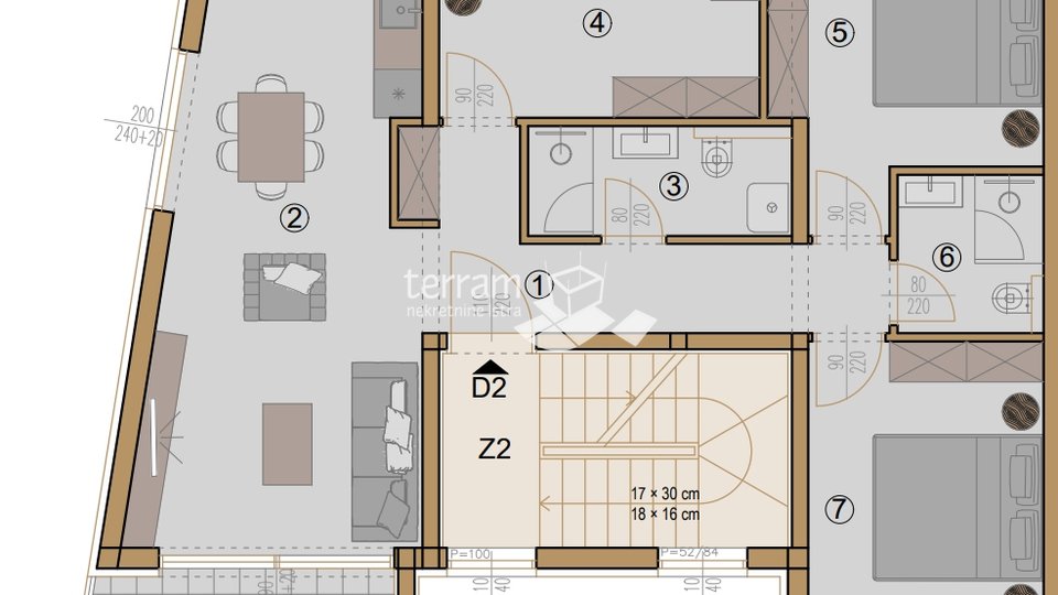 Istrien, Medulin Drei-Zimmer-Wohnung 81,87 m2 mit Meerblick