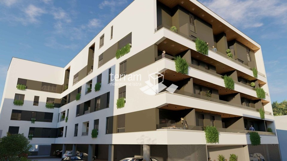 Istria, Pula, center apartment new building third floor 70.13 m2 two bedrooms