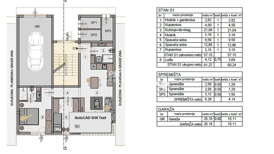 Istrien, Pula, breiteres Zentrum, Neubau, Erdgeschoss, 79,15 m2, 2 Schlafzimmer, Garten, Garage, NEU!!!!