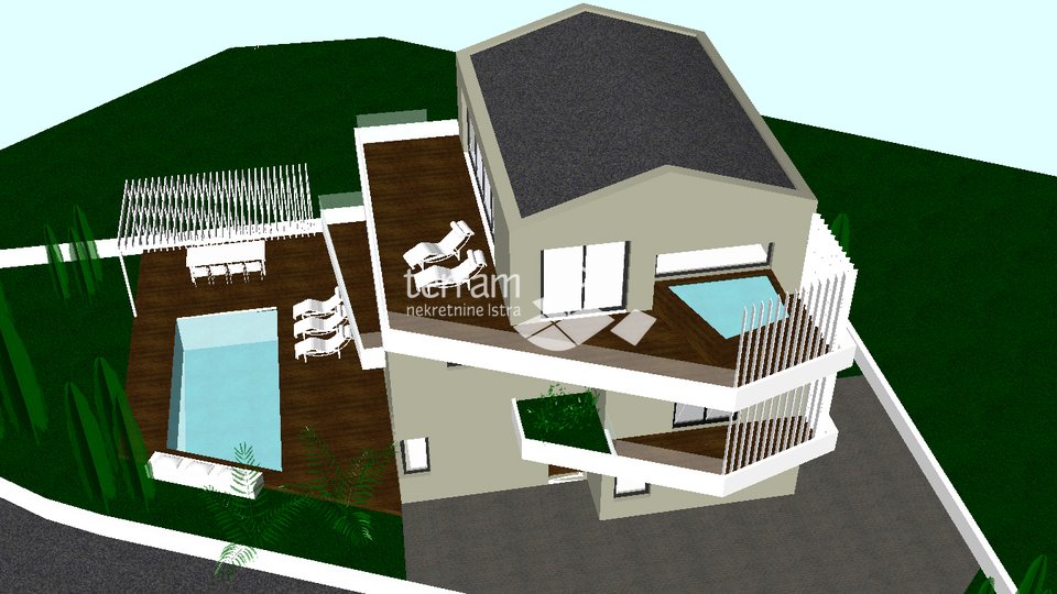 Istria, Ližnjan, building plot 536m2 with conceptual design, for sale