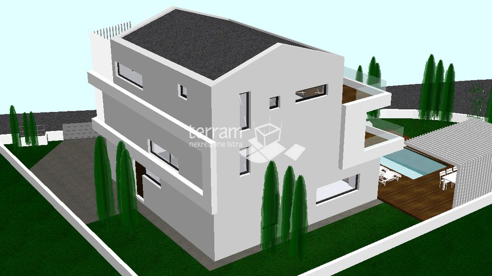 Istrien, Ližnjan, Baugrundstück 536m2 mit Konzeptentwurf, zu verkaufen