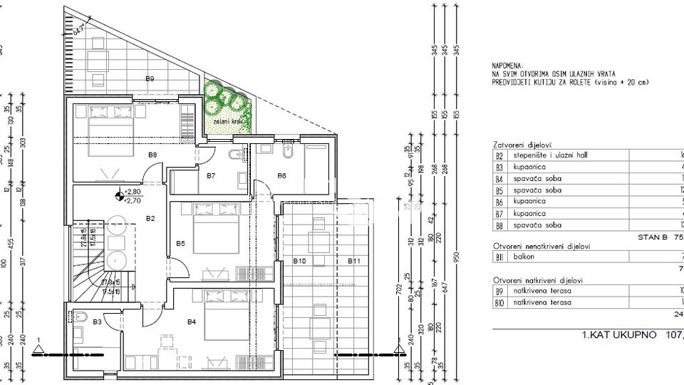 Istria, Ližnjan, building plot 536m2 with conceptual design, for sale