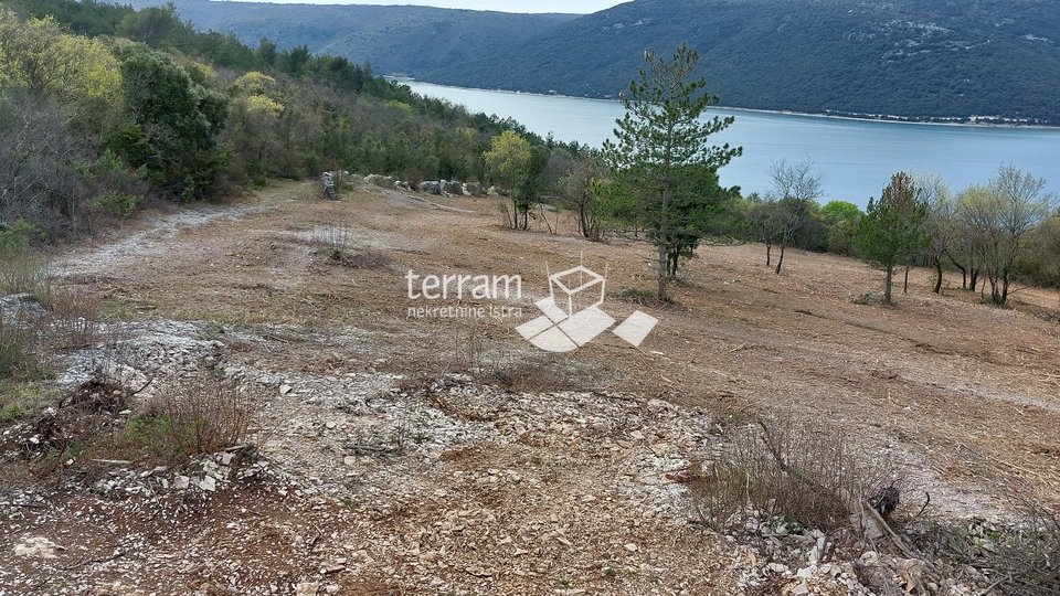 Istrien, Labin, Trget Baugrundstück 1533m2 mit direktem Meerblick zu verkaufen