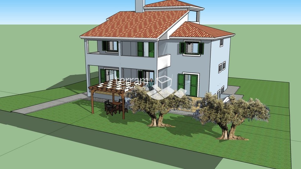 Istra, Medulin, građevinsko zemljište s građevinskom dozvolom 548m2, prodaja