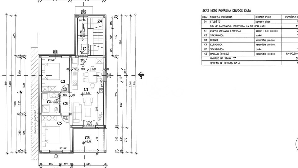 Istra, Medulin, stan II. katu, 62,17m2, 2SS+DB, NOVO!! Prodaja