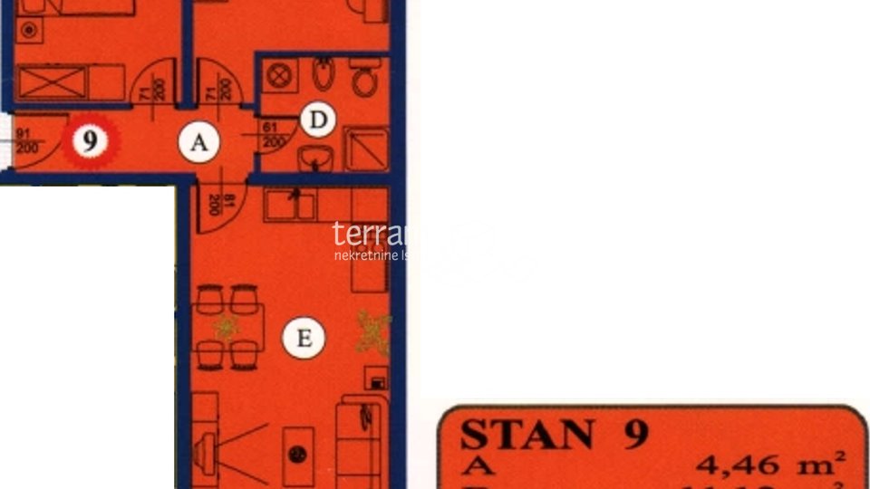 Istrien, Rovinj, Kanfanar, Zweizimmerwohnung im zweiten Stock 66,54m2 zu verkaufen