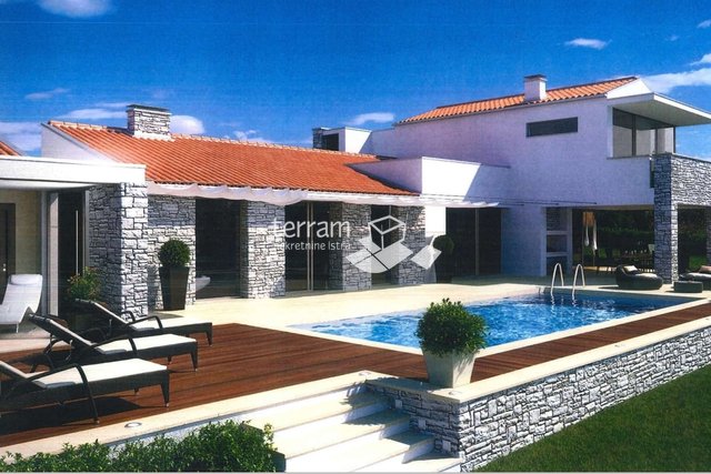 Istrien, Tinjan, Baugrundstück 1490m2 mit Baugenehmigung für ein Haus mit Swimmingpool zu verkaufen