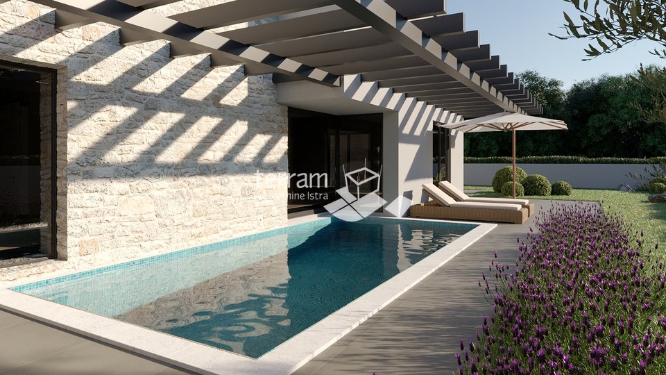Istria, Ližnjan, Šišan, semi-detached house 140 m2, 3 bedrooms + living room, swimming pool, 465 m2 garden! #sale