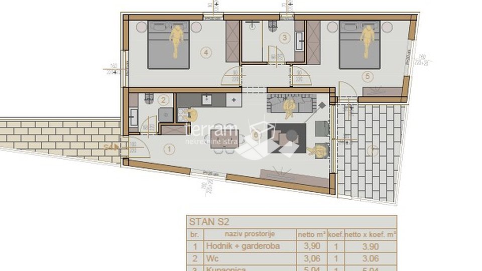 Istria, Ližnjan, apartment 1st floor, 77.52 2SS+DB, parking, NEW!!! #sale